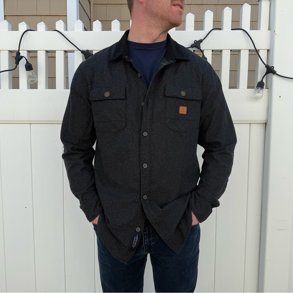 Black Button-Up Shirt with Pockets